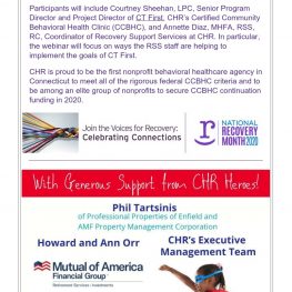 CHR to be Featured in National Recovery Month Webinar