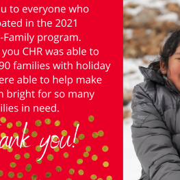 Thank you for your support this year for the 2021 Adopt-a-Family program. Your support helped over 90 families find joy this holiday season.